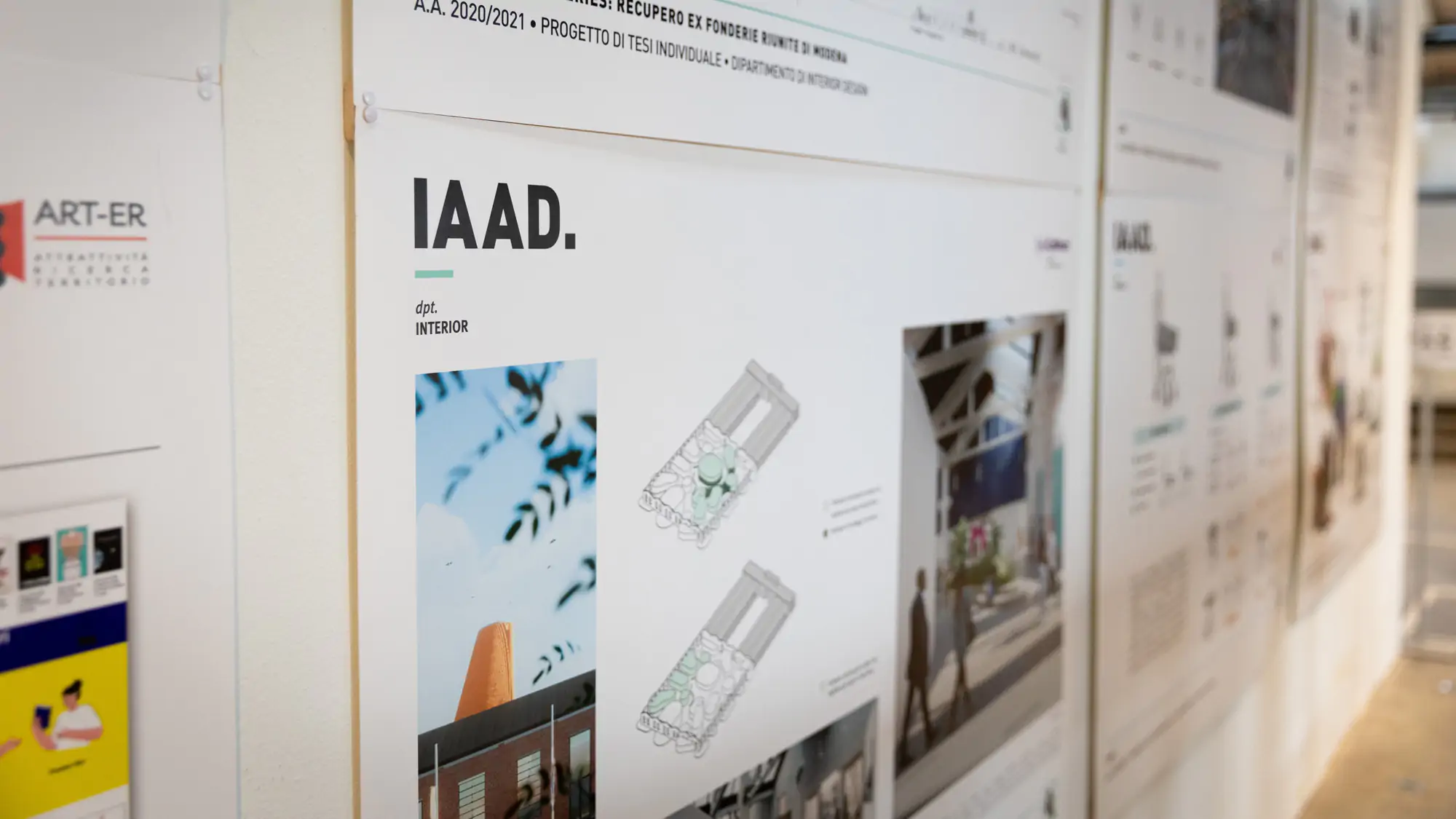 An Interior design thesis project on wall at IAAD University