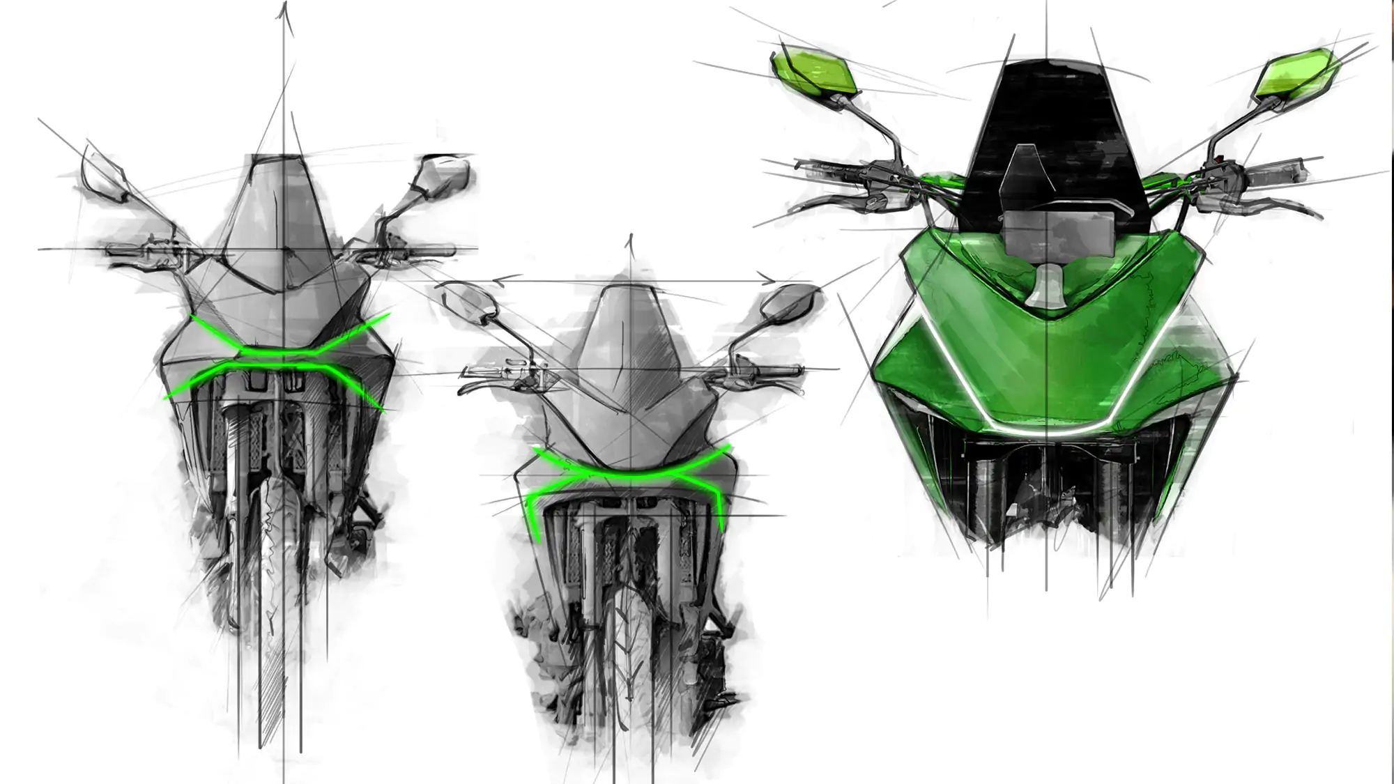 Alcuni sketch di moto realizzati dagli studenti dello IAAD.